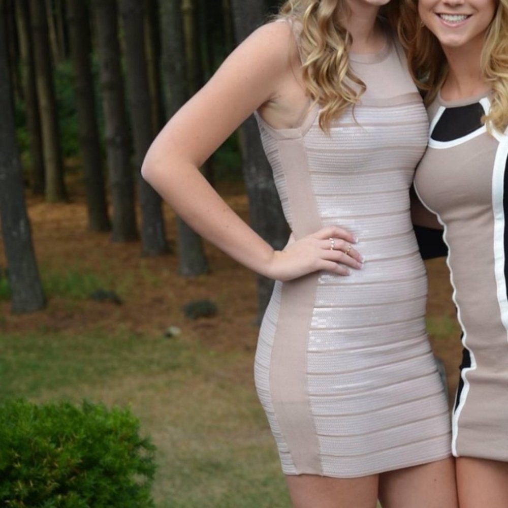 Tan BEBE tight dress